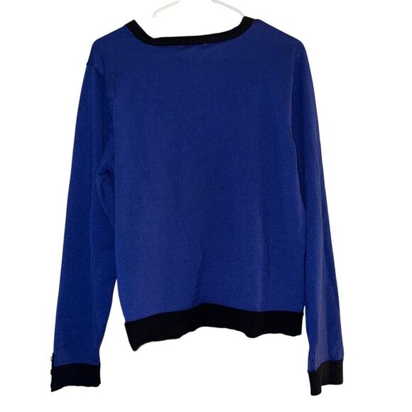 89th & Madison Women's XL Blue Cardigan Sweater V-Neck Long Sleeve - Picture 2 of 8